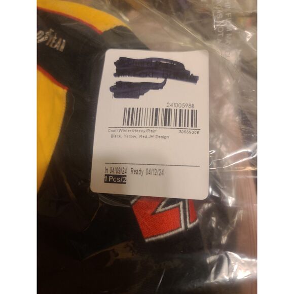 Ward Burton CAT NASCAR Racing Jacket Caterpillar Mens Black Yellow #22 - Picture 11 of 16